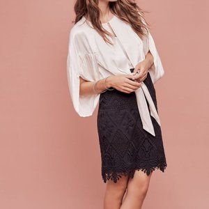 Anthropologie Moulinette Soeurs Garden Silhouette Black Lace Skirt 4